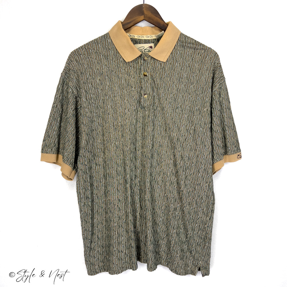Vintage Chi Chi 70's Signature Sportswear Sweater Knit Golf Polo Large
